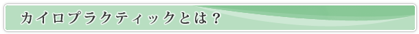 カイロプラクティックとは?